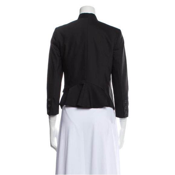 ❗️CLEAROUT❗️REBECCA TAYLOR* black collarless zippered pockets BLAZER - XS fit - Picture 4 of 9